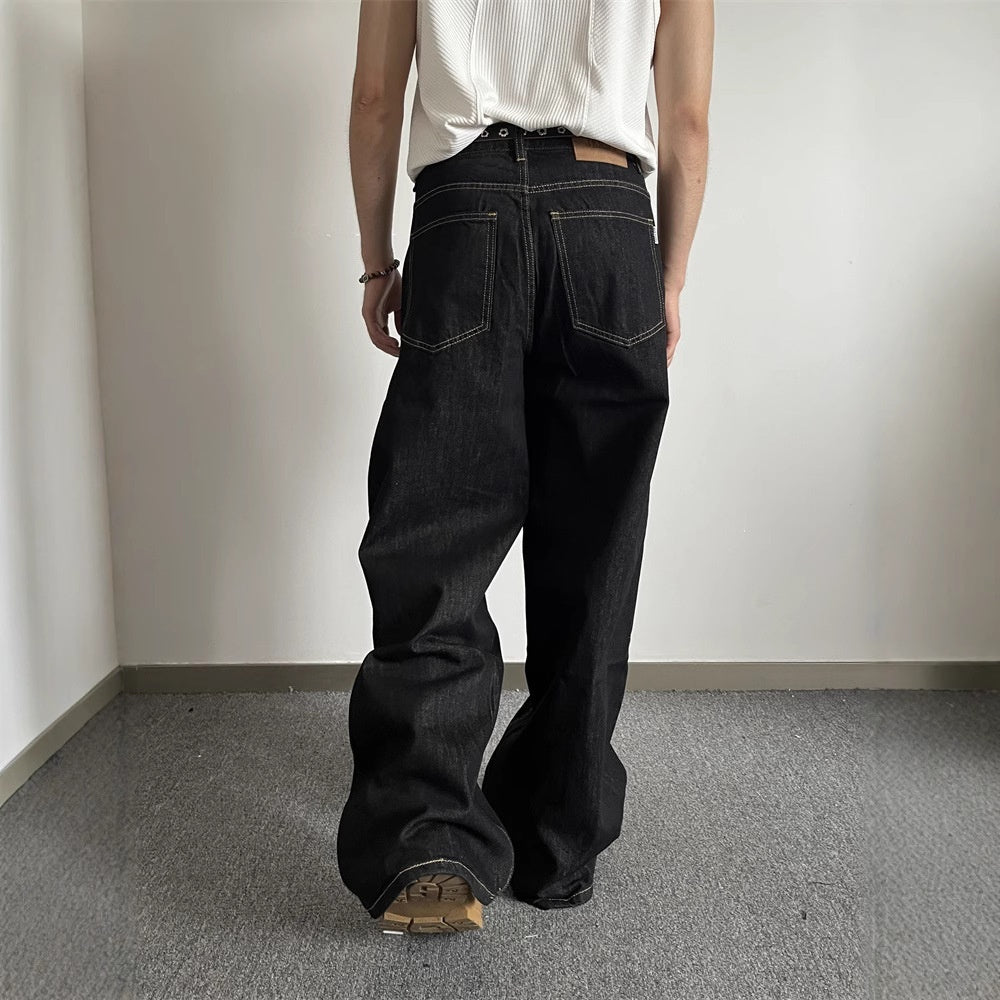 Summer Drop Black Baggy Denim